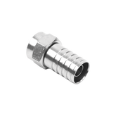 Conector F Macho, Plegable de Doble Blindaje para cable RG-59, Cuerpo de Bronce Niquelado.