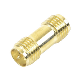 Adaptador Barril de SMA Hembra Inverso a SMA Hembra Inverso, Oro/ Oro/ Teflón,