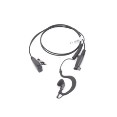 Micrófono-Audífono de Gancho Ergonómico / Cable con Resorte Reforzado con Kevlar / PTT de Solapa / Conector Multipin H02 para Hytera y Telox
