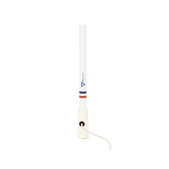 Antena marina VHF en fibra de vidrio en rango de 156 a 163 MHz, Incluye 4.5 metros de cable y conector PL-259 macho.