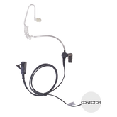 Micrófono - audífono de solapa con tubo acústico transparente para KENWOOD PKT23K con tubo acústico de PU (grado médico)