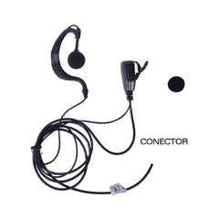 Micrófono - audífono de gancho ajustable al oído con conector de dos pines para KENWOOD Y TXPRO