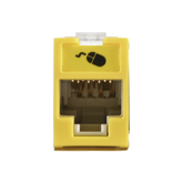 Jack Ultramax Cat5e, UTP, Montaje Híbrido en Placa de Pared (Plano y Angulado), Color Amarillo, Punch Down