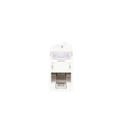 Jack UltraMAX Cat6A, UTP, Montaje híbrido en Placa de Pared (Plano y Angulado), Color Blanco, Punch Down