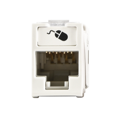 Jack Ultramax Cat6A, UTP, Montaje Híbrido en Placa de Pared (Plano y Angulado), Color Blanco, Punch Down