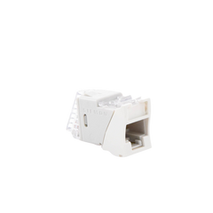 Jack UltraMAX Cat6, UTP, Montaje híbrido en Placa de Pared (Plano y Angulado), Color Blanco, Punch Down