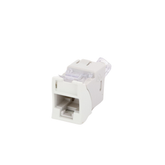 Jack Ultramax Cat6, UTP, Montaje Híbrido en Placa de Pared (Plano y Angulado), Color Blanco, Punch Down