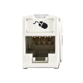 Jack UltraMAX Cat6, UTP, Montaje híbrido en Placa de Pared (Plano y Angulado), Color Blanco, Punch Down