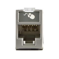 Jack UltraMAX Cat6, UTP, Montaje híbrido en Placa de Pared (Plano y Angulado), Color Gris, Punch Down