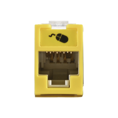 Jack UltraMAX Cat6, UTP, Montaje híbrido en Placa de Pared (Plano y Angulado), Color Amarillo, Punch Down