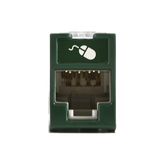 Jack Ultramax Cat6, UTP, Montaje Híbrido en Placa de Pared (Plano y Angulado), Color Verde, Punch Down