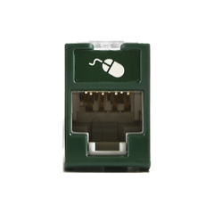 Jack UltraMAX Cat6, UTP, Montaje híbrido en Placa de Pared (Plano y Angulado), Color Verde, Punch Down