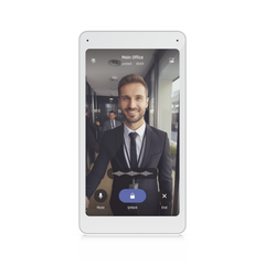 UniFi Intercom Viewer, monitor que se vincula a UA-INTERCOM, para visualizar y aperturar, pantalla táctil de 5", energizado por POE, montaje en pared
