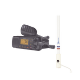 Kit de radio UM385BK | mas antena marina de fibra de vidrio TX-5206-SYS y soporte para antena 4186