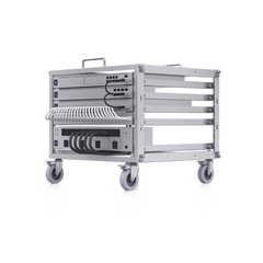 UniFi Rack Móvil de 6 Unidades, incluye 1 patchpanel de 24 puertos Gigabit, no requiere herramientas para armarse, incluye ruedas.