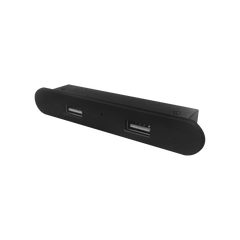 Mini Empotrable Rectangular Color Negro, con 2 Puertos USB con Cable