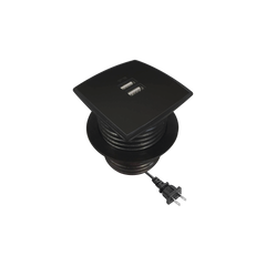 Caja Cuadrada Multy USB con 2 Puertos USB y Cable de Corriente Color Negro