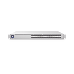 UniFi Switch PRO Aggregation Capa 3 para fibra óptica con 28 puertos SFP+ (10G) y 4 puertos SFP28 (25G), pantalla informativa