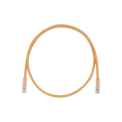 Cable de Parcheo, UTP Cat5e, Diámetro Reducido (28AWG), Color Naranja, 0.30 Metros (1 Pie)