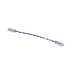 Cable de Parcheo TX6, UTP Cat6, Diámetro Reducido (28AWG), Color Azul, 20cm