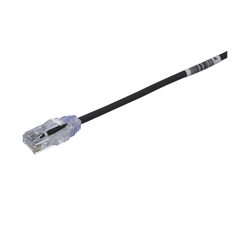 Cable de Parcheo TX6, UTP Cat6, Diámetro Reducido (28AWG), Color Negro, 0.5 Metros (1.64 Pies)