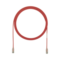 Cable de Parcheo TX6, UTP Cat6, Diámetro Reducido (28AWG), Color Rojo, 3.66 Metros (12 Pies)