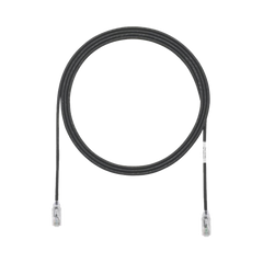 Cable de Parcheo TX6, UTP Cat6, Diámetro Reducido (28AWG), Color Negro, 0.3 Metros (1 Pie)