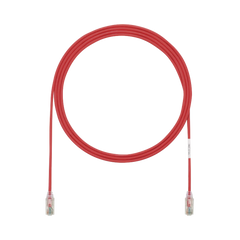 Cable de Parcheo TX6, UTP Cat6, Diámetro Reducido (28AWG), Color Rojo, 0.91 Metros (3 Pies)