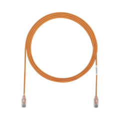 Cable de Parcheo TX6, UTP Cat6, Diámetro Reducido (28AWG), Color Naranja, 2.13 Metros (7 Pies)