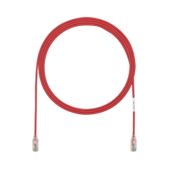 Cable de Parcheo TX6, UTP Cat6, Diámetro Reducido (28AWG), Color Rojo, 2.13 Metros (7 Pies)