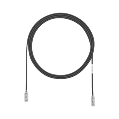 Cable de Parcheo TX6, UTP Cat6, Diámetro Reducido (28AWG), Color Negro, 2.44 Metros (8 Pies)
