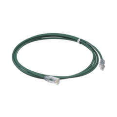 Cable de Parcheo UTP Cat6A, CM/LSZH, Diámetro Reducido (28AWG), Color Verde, 0.91 Metros (3 Pies)
