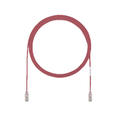 Cable de Parcheo UTP Cat6A, CM/LSZH, Diámetro Reducido (28AWG), Color Rojo, 0.91 Metros (3 Pies)
