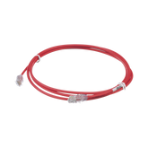 Cable de Parcheo UTP Cat6A, CM/LSZH, Diámetro Reducido (28AWG), Color Rojo, 2.13 Metros (7 Pies)