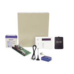 (1 Año datos ILIMITADO INCLUIDO) Kit Vista48LA con comunicador MINI012G, Teclado, Gabinete, Bateria y Transformador