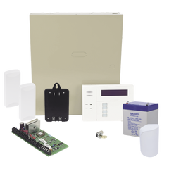 Kit de panel de alarma híbrido con teclado y receptor inalámbrico integrado, contactos magnéticos y sensor de movimiento inalámbricos