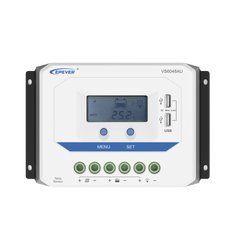 Controlador Solar PWM / 60A / 12/24V/36/48V / Doble USB / Pantalla LCD / Tierra Positivo Común