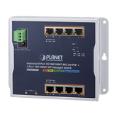 Switch Industrial PoE Administrable de Pared Capa 2, 8 Puertos Gigabit PoE 802.3at y 2 Puertos 100/1000X SFP