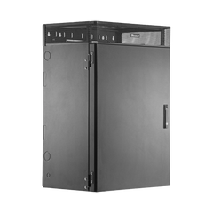 Gabinete de Montaje en Pared TrueEdge™, Con 9 UR para Equipo Activo y 9 UR para Paneles de Parcheo, Fabricado en Acero, Color Negro