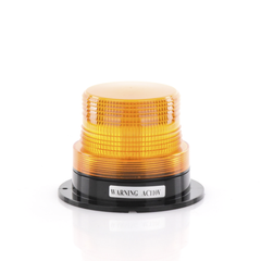 Burbuja Brillante de Larga Vida Útil, con 8 LEDs Color Ambar, Domo Ambar, 110 Vca