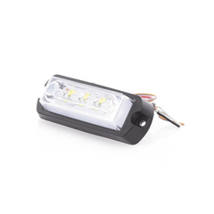 Luz Auxiliar Ultra Brillante de 8 LED, color Ámbar / Claro , con mica transparente.