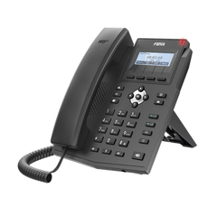 Teléfono IP empresarial para 2 lineas SIP con pantalla LCD, Puertos Gigabit, Códec Opus, conferencia de 3 vías, PoE.