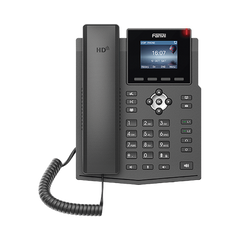 Teléfono IP empresarial para 4 líneas SIP con pantalla LCD de 2.4 pulgadas a color, Opus y conferencia de 3 vías, PoE.