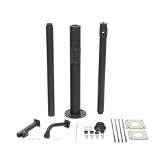 Poste Seccionado de 3 Metros / Especializado para la Instalación de Videovigilancia / Incluye Base de Cimentación y Brazo para Cámara PTZ / Color Negro