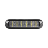 Luz Auxiliar Ultra Brillante IP67 de 6 LEDs, Color Rojo/Claro, con mica transparente y bisel negro