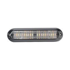 Luz Auxiliar, Ultra Brillante, IP67, 18 LEDs, Tricolor, Color Rojo/Claro/Ambar, con mica transparente y bisel negro