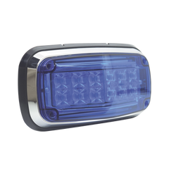Luz de advertencia 8 X 4", Color Azul, IP67, SAE, Ideal para Ambulancias