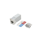Jack Z-Max Cat6A, UTP, Montaje Híbrido en Placa de Pared (Plano y Angulado), Color Blanco, Versión Bulk (Sin Empaque Individual)