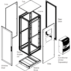 Gabinete de Telecomunicaciones ProLine V/D, 700 mm de Ancho, 800 mm de Profundidad, Compatible Con Aire Acondicionado Tipo G28, 42 UR, Color Gris Claro