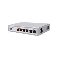 Switch PoE / Administración en la nube / Con 4 puertos 10/100 Mbsp PoE af/at / 2 Puertos Uplink 10/100 MBPS / Presupuesto 60 W / PoE hasta 250 metros / Soporta protocolo ONVIF